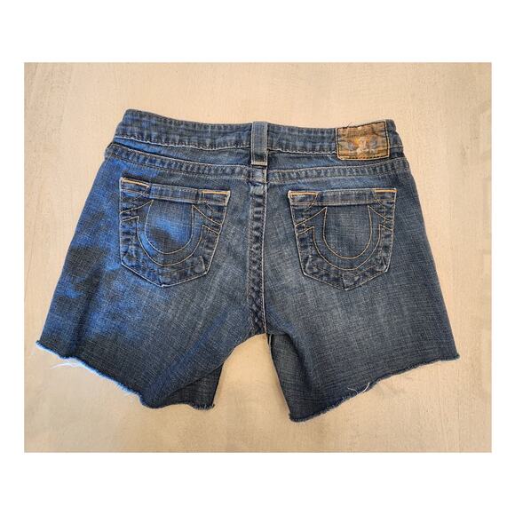 True Religion Women's Denim Cut Off Jean Shorts SZ 28 Y2K - Picture 3 of 7